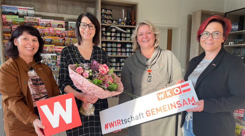 v.l.n.r.: FGF Martina Rauchbauer, Trafikantin Christiane Rehling, Obfrau Angelika Bauer, Regionalstellenobfrau Tanja Stöckl © WKB