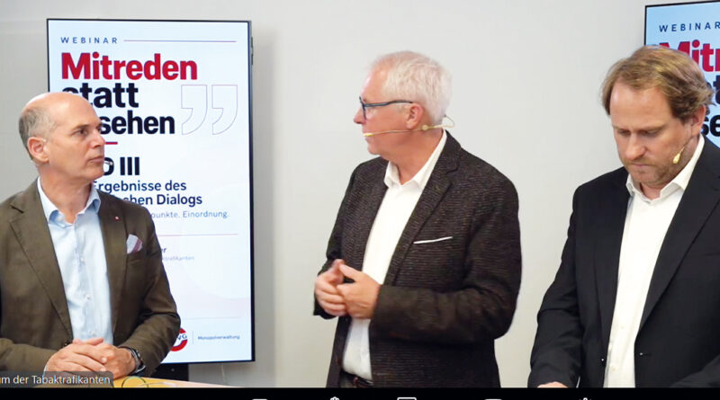 Hannes Hofer (MVG), Otmar Schwarzenbohler (Bundesgremium) und Florian Unterberger (MVG) luden die Trafikanten zur Online- Präsentation der Kampagnenergebnisse ein. © Marianne Kitzler